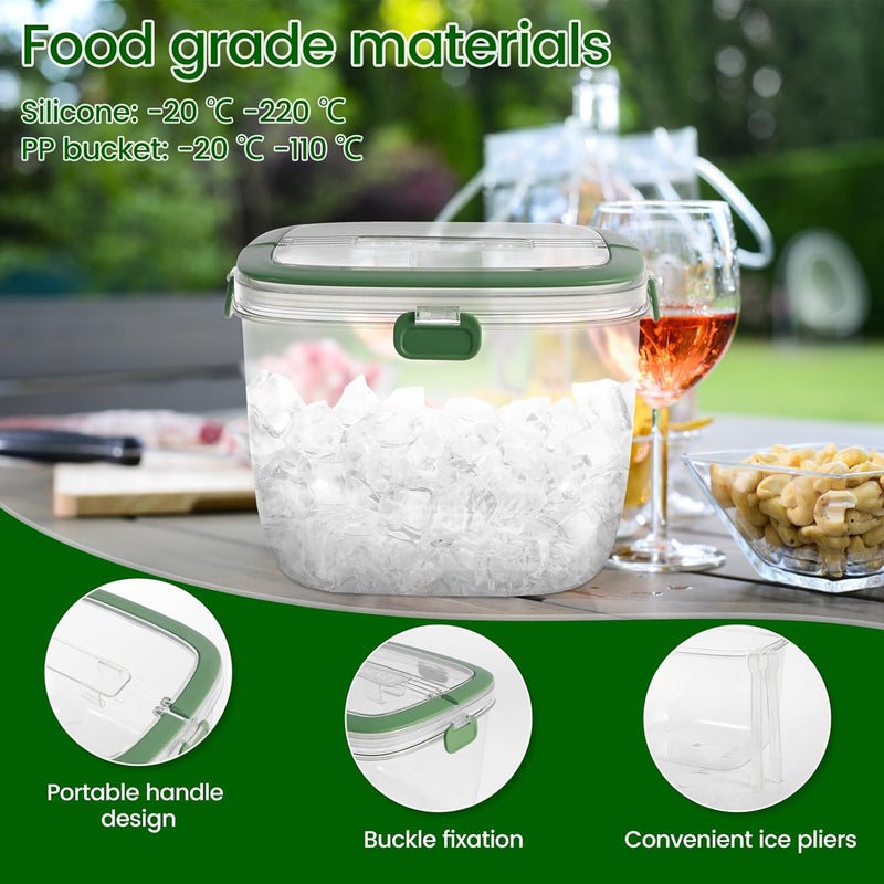 Abizarch Ice Bucket with Lid and Tong Sealed Ice Bucket Container with Handle 5L Ice Cube Bucket Portable Wine Bucket Multifunctional Ice Storage Bin for Cocktail Freezer Bar Parties Barbeque Camping - Image 3